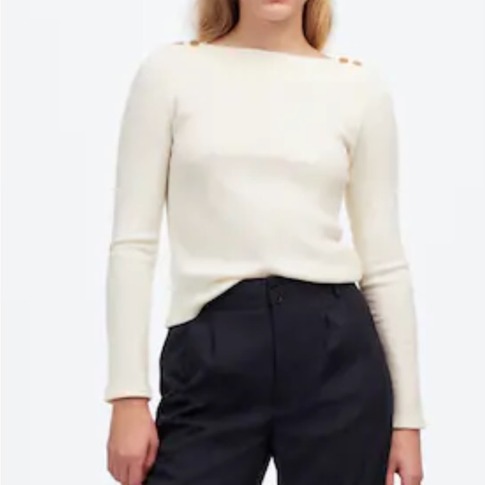Madewell Ribbed Long Sleeve Boatneck Shirt XS NT 908